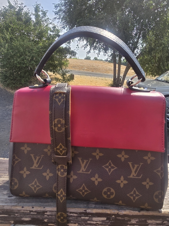 Louis Vuitton Handbags - Louis Vuitton Two-Tone Monogram Top Handle Bag in Red and Brown